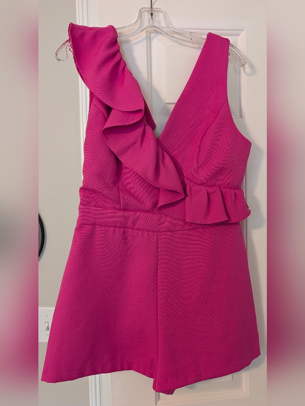 DO+BE Fuchsia Ruffle Mini Romper